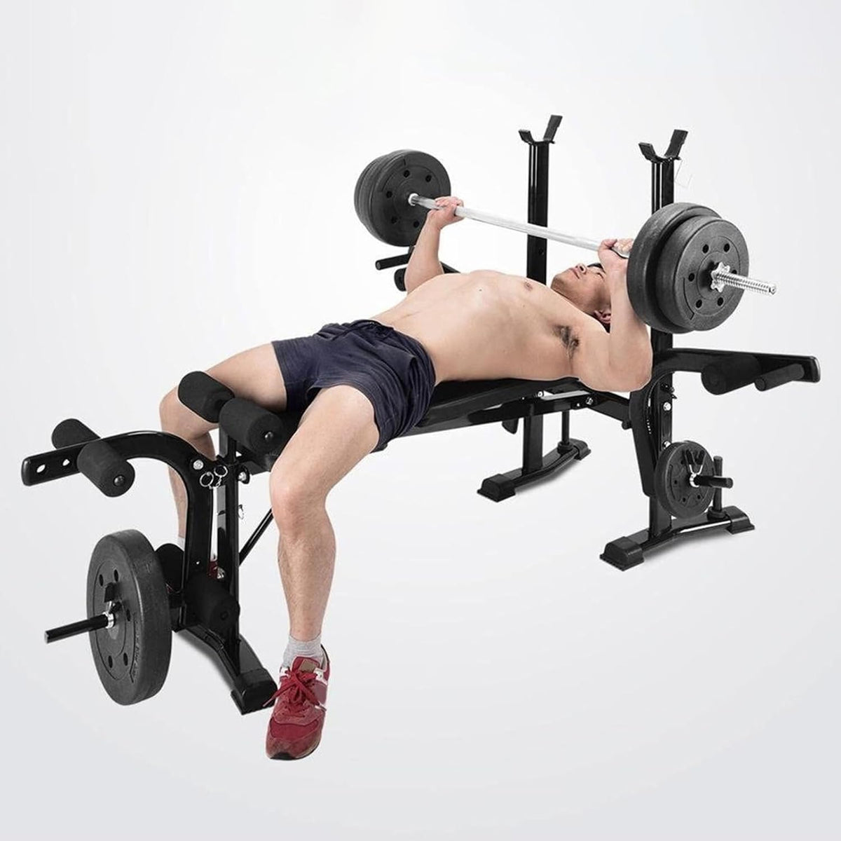 Weight Ben Set with Leg Extension/Curl and Preacher Curl Pad, Leg Developer, Foldable Workout Ben for Home, 800LBS, 4 in 1 Design(Us Stock）