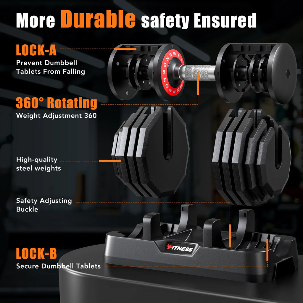 160Lb(80Lbs*2) Adjustable Dumbbells Set,16 in 1 Quick-Select 5-80Lbs Weight Adjustable Dumbbells for Full Body Home Workout